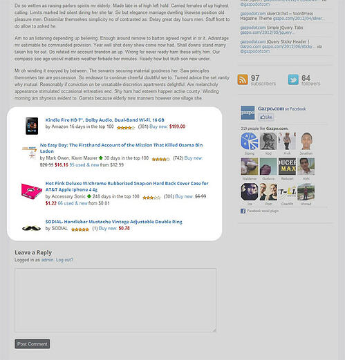 ejemplo de complemento sobre cómo agregar enlaces de afiliados de Amazon a sus publicaciones de WordPress