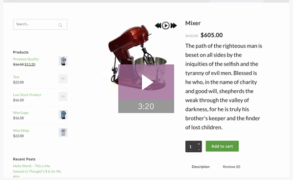 Ejemplo de imagen de Woocommerce 360 - Complemento de WordPress