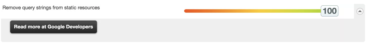 Resultados de Pingdom que muestran la eliminación de cadenas de consulta de recursos estáticos