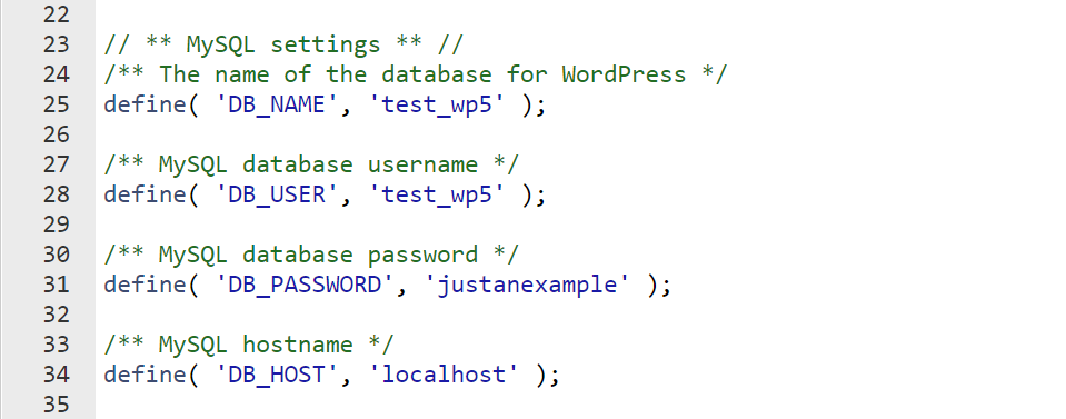 Verifique la configuración de wp