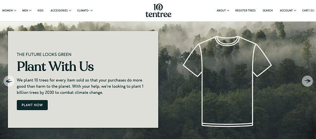 ejemplo de un carrusel web con una flecha