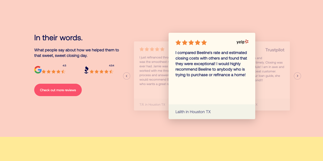 ejemplos de carrusel de sitios web: beeline