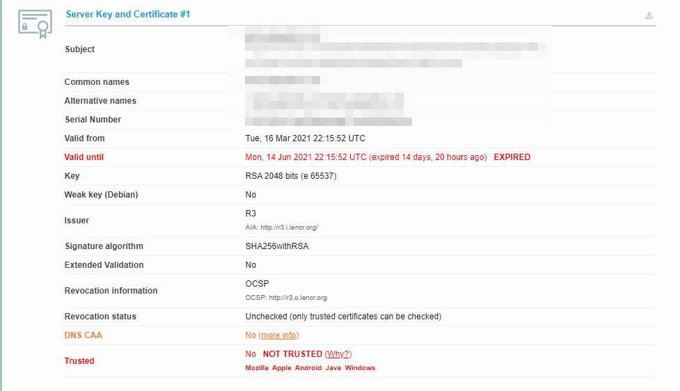 Comprobar si su certificado SSL ha caducado