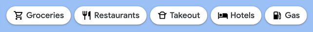 botones de navegación con iconos disponibles en google maps