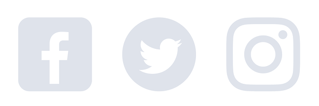 tres íconos de redes sociales con bajo contraste de color