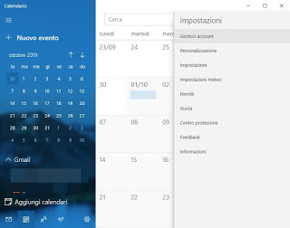 calendario del sistema