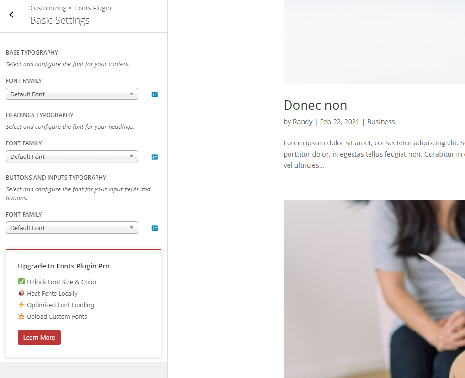 Tipografía de fuente de Google