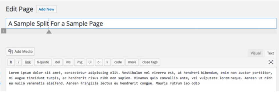 Separador de títulos de página
