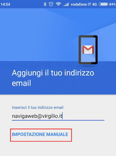 Ajuste manual Configurar Virgil para Gmail