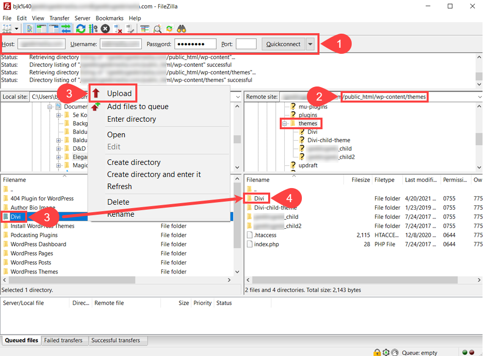 cliente ftp para wordpress