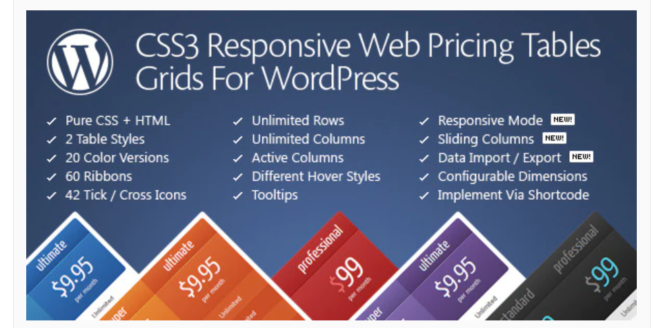 CSS3 Responsive WordPress Comparar tablas de precios
