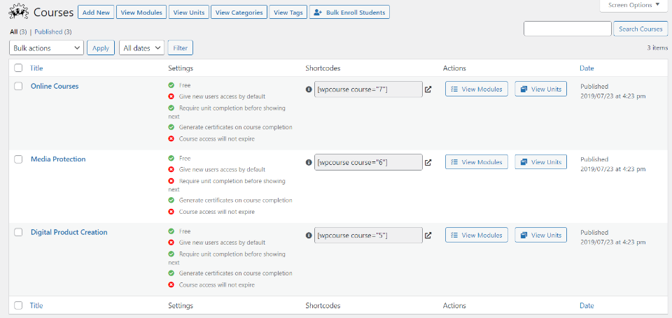 Materiales de capacitación de WP
