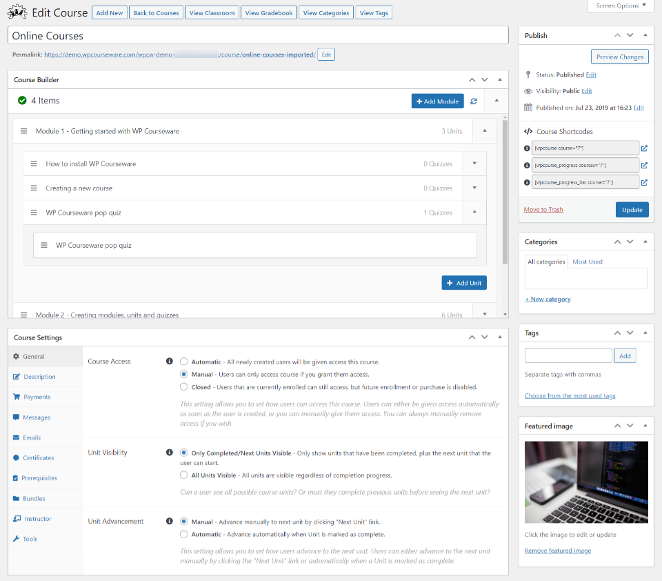 Materiales de capacitación de WP