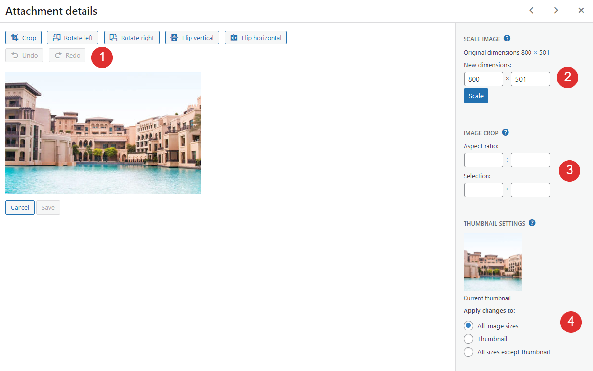 Editar una imagen en WordPress