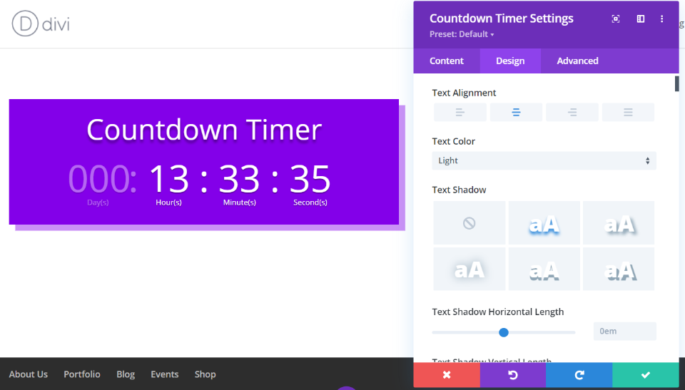 Módulo de temporizador Divi