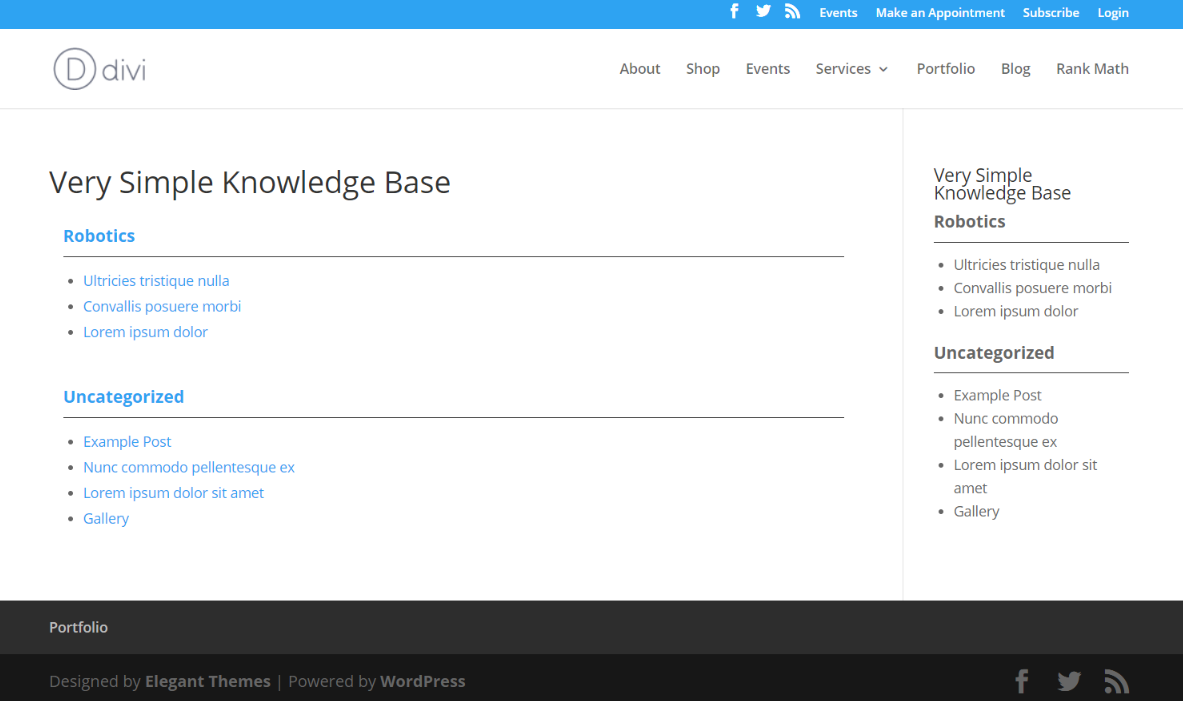 Una base de conocimiento muy simple