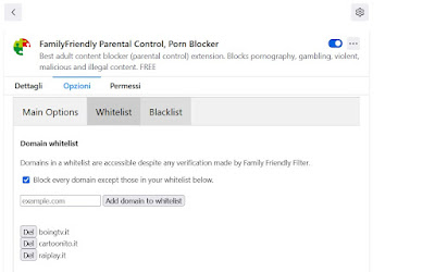 Filtro familiar de control parental