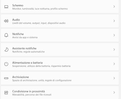Menu del sistema Sistema