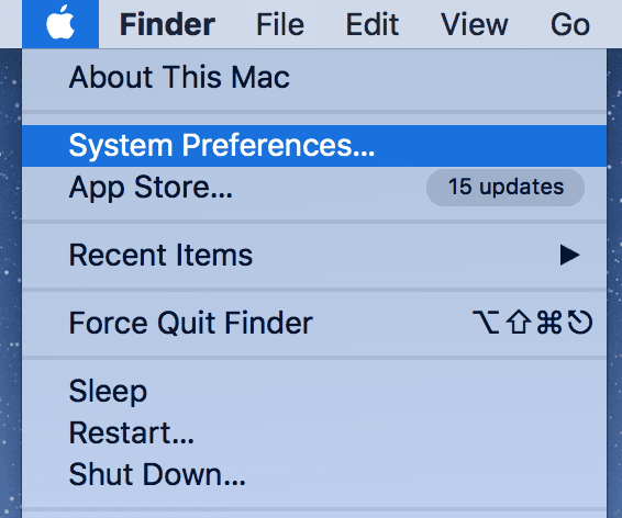 Preferencias del sistema en el menú de Apple