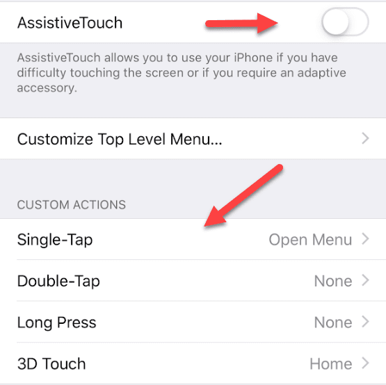 Configuración de AssistiveTouch