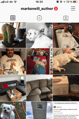 Ventana de la aplicación de Instagram
