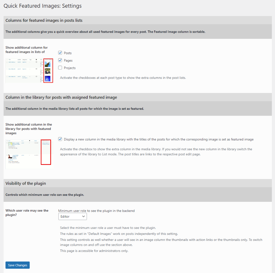 Imágenes destacadas rápidas