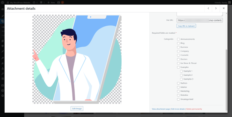 Categorías de la biblioteca de medios
