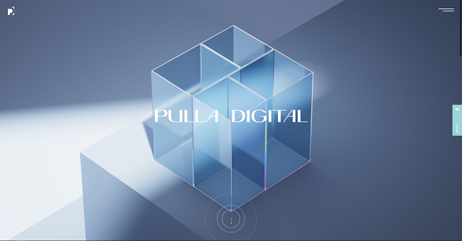 Captura de pantalla del sitio web de Pulla Digital creado con la biblioteca jQuery.