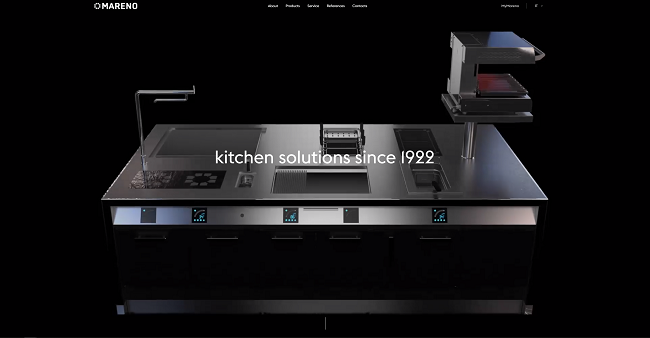 Captura de pantalla del sitio web de Mareno creado con la biblioteca jQuery.