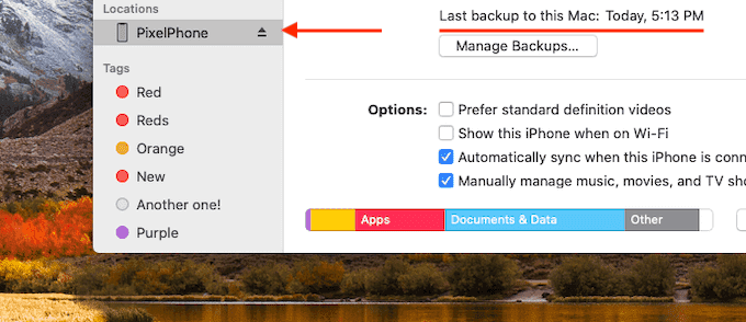 Última copia de seguridad del iPhone
