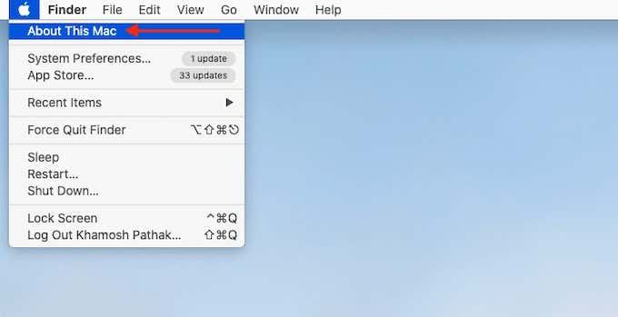 Acerca de esta Mac en la ventana de Apple