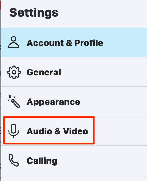 Audio y video en la configuración