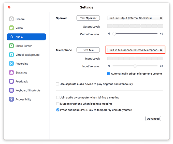 Seleccione la aplicación de cámara web de la lista