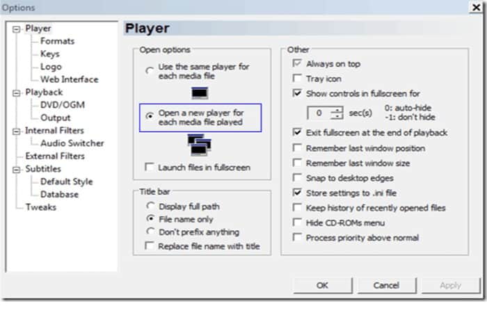Abrir un nuevo reproductor para cada archivo multimedia reproducido
