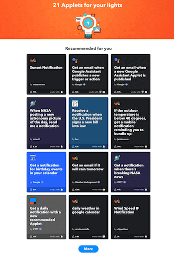 Lista de 21 applets para luces