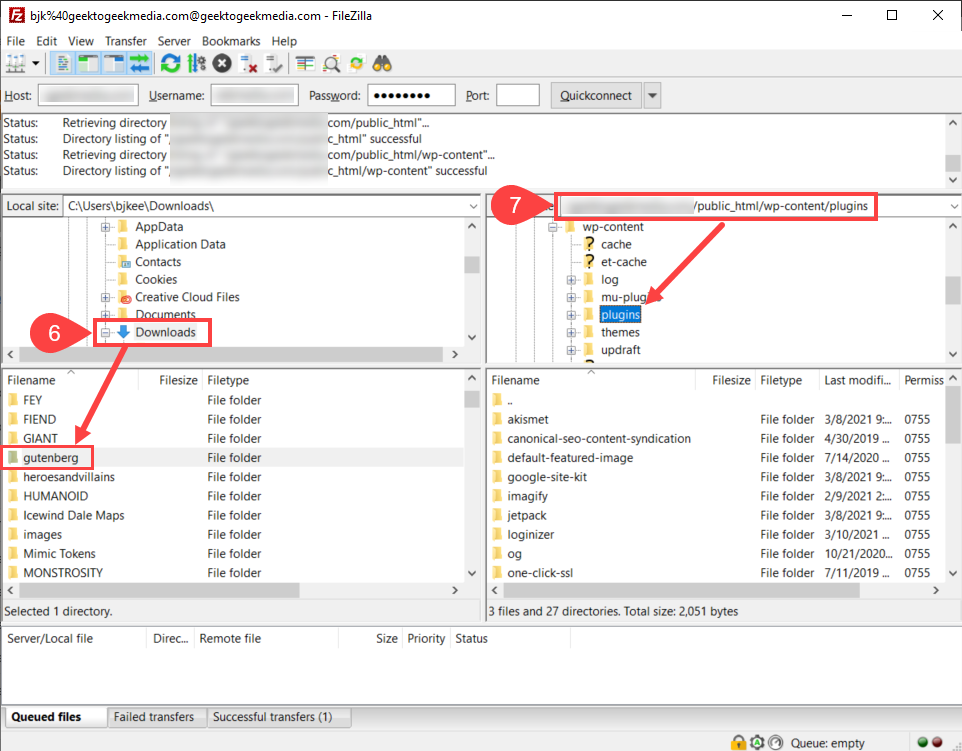 cómo instalar el complemento de wordpress a través de ftp