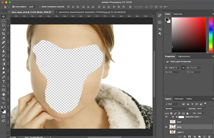 Eliminar la cara de la capa de un cuerpo
