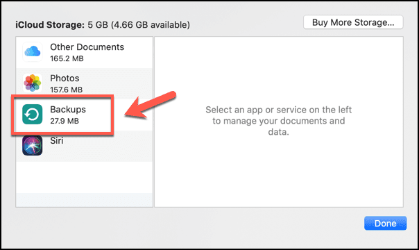 Pestaña de copias de seguridad
