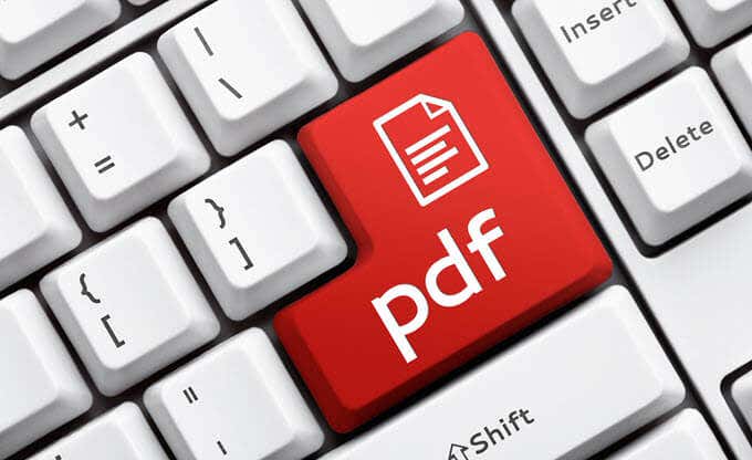 Representación de teclado con botón PDF rojo en lugar de tecla Atrás