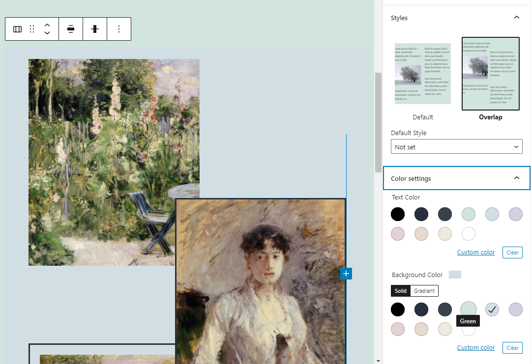 Cambiar el color de fondo de un bloque