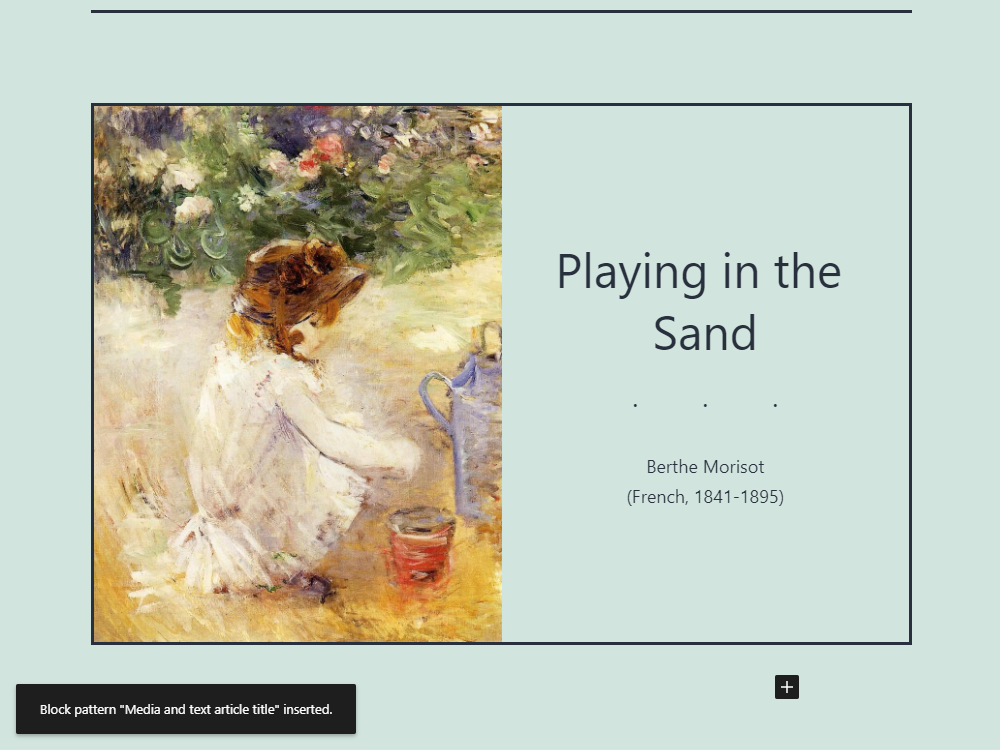 Agregar un patrón de medios con el Editor de bloques