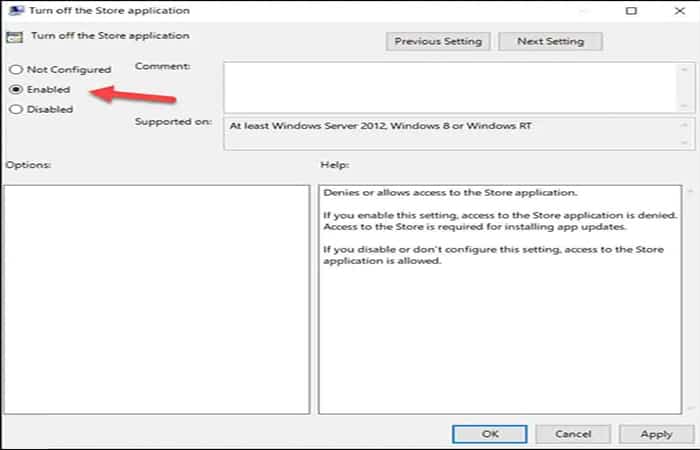 Apague la tienda de Microsoft