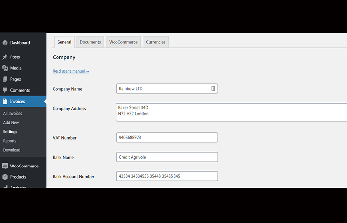 Crear una factura en WordPress