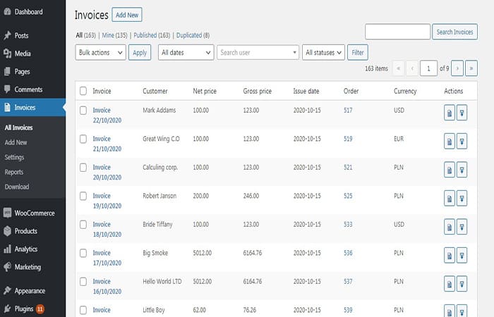 Hacer una factura en WordPress