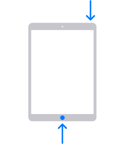 Botón superior y botón de subir volumen