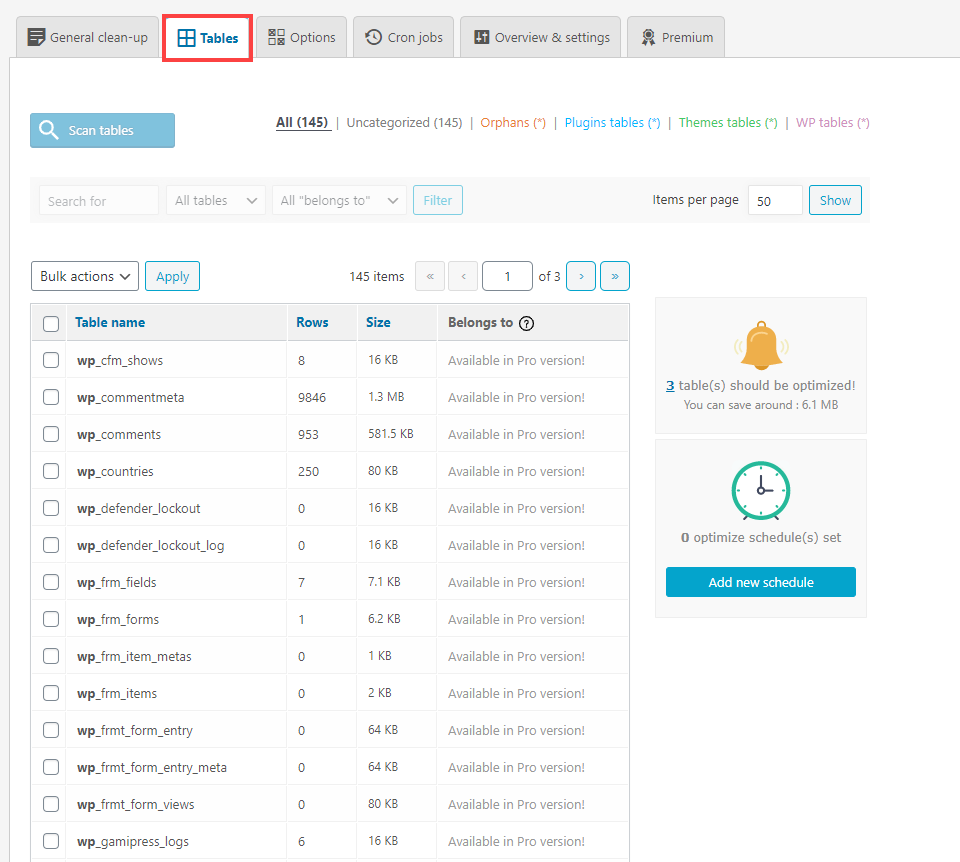 base de datos más limpia