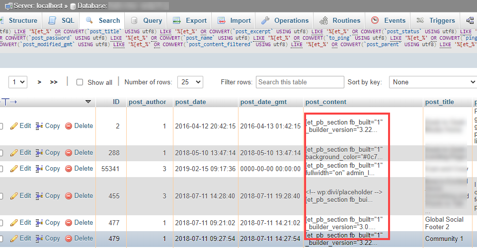 buscando en la base de datos de wp