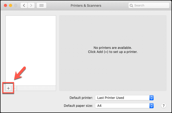 + botón en Impresoras y Escáneres