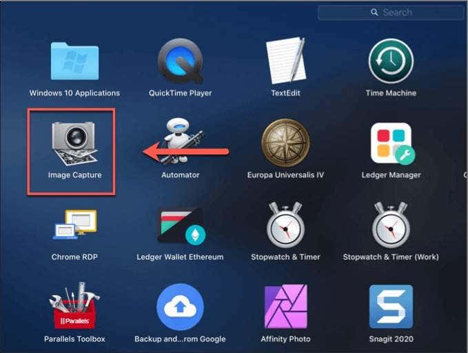 Captura de imagen en Launchpad
