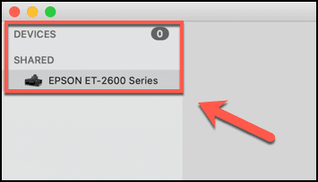 Impresora incluida en la categoría Dispositivos